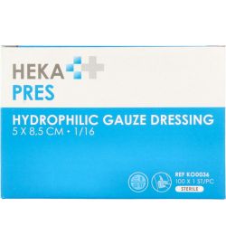 Hekapres Hekapres Gaaskompres hydrofiel 5 x 8.5 (100 stuks)