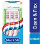 Aquafresh Tandenborstel clean & flex medium (3st) 3st thumb