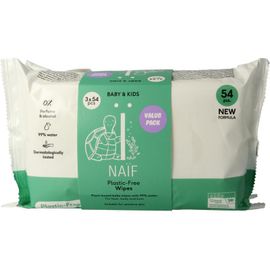 Naïf Naïf Baby & kids plastic-free wipes 3-pack (3 stuks)