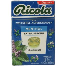 Ricola Ricola Menthol extra strong suikervri j (50 gr)
