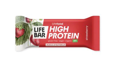 Lifefood Lifebar proteine aardbei bio (40g) 40g