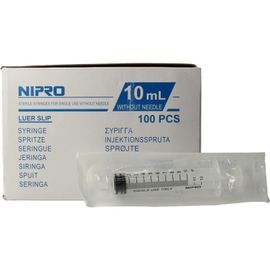 Nipro Nipro Injectiespuit luer 10ml 3-deli g (100 stuks)