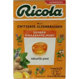 Ricola Ricola Gember Sinaasappelmunt Suikervrij (50 gr)