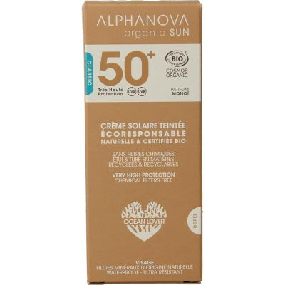Alphanova Sun Sun gekleurde dagcreme SPF50 medium tint vegan (50 gr) 50 gr