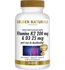 Golden Naturals Golden Naturals Vitamine K2 200 mcg & D3 25 mcg (180vc)