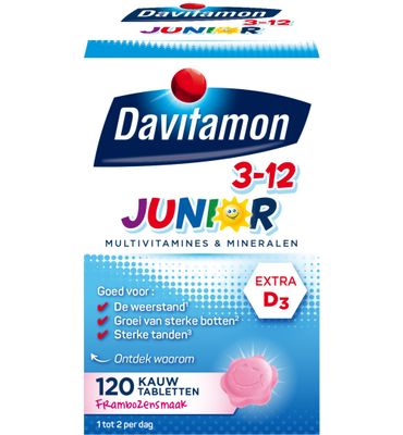Davitamon Junior 3+ framboos (120kt) 120kt