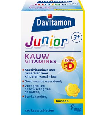 Davitamon Junior 3+ kauwtabletten banaan (120kt) 120kt