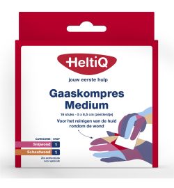 Heltiq HeltiQ Gaaskompres 8.5 x 5cm zestientje (16st)