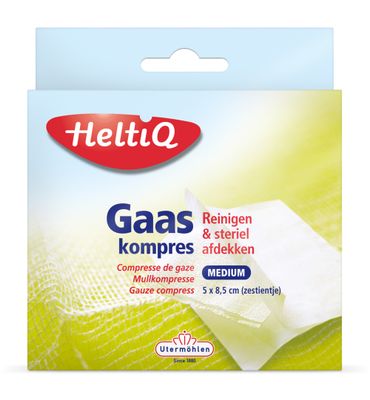 HeltiQ Gaaskompres 8.5 x 5cm zestientje (16st) 16st
