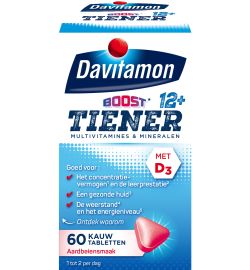 Davitamon Davitamon Tiener boost 12+ aardbei (60 kauwtabletten)