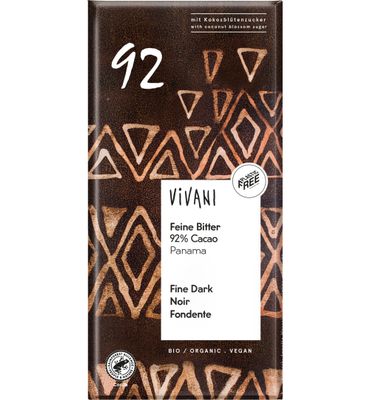 Vivani Chocolade puur delicaat 92% Panama bio (80g) 80g