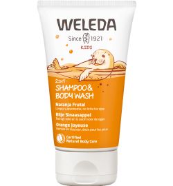 Weleda WELEDA Kids 2-in-1 shampoo & bodywash blije sinaasappel (150 ml)