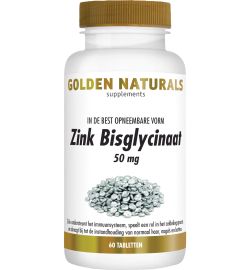 Golden Naturals Golden Naturals Zink bisglycinaat 50 mg (60tb)