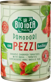 La Bio Idea La Bio Idea Tomatenstukjes Basilicum Bio (400 gr)