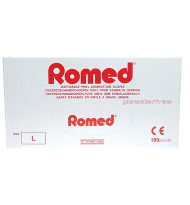 Romed Vinyl handschoen niet steriel poedervrij L (100st) 100st