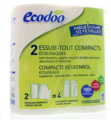 Ecodoo Keukenrol compact ecologisch bio (2st) 2st