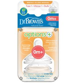 Dr. Brown's Dr Brown's Options+ speen fase 1 brede halsfles (2st)