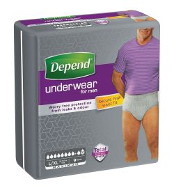 Depend Depend Pants men max maat L/XL 1986 (9 stuks)