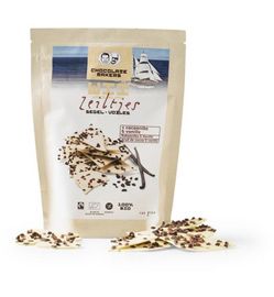 Chocolatemakers Chocolatemakers Bio chocozeiltjes wit vanille met cacaonibs bio (100 gr)