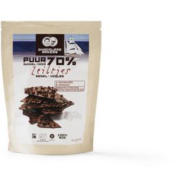 Chocolatemakers Chocolatemakers Bio chocozeiltjes puur 70% met zeezout en nibs (100g)