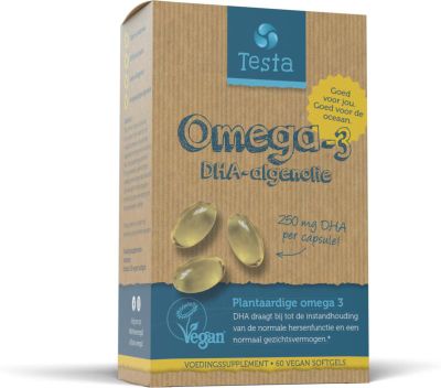 Testa Omega 3 algenolie 250 mg DHA v egan NL (60sft) 60sft