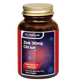 All Natural All Natural Zink citraat 30mg (60 tabletten)