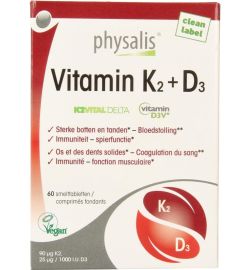 Physalis Physalis Vitamine K2 + D3 (60 tabletten)