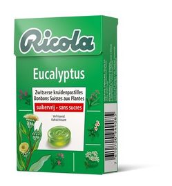 Ricola Ricola Eucalyptus suikervrij (50 gr)