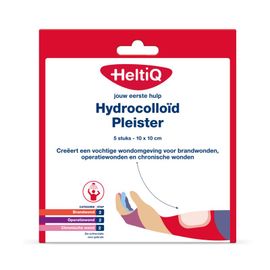 Heltiq HeltiQ Hydrocolloid pleisters 10 x 10 cm (5 stuks)