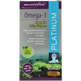 Mannavital Mannavital Omega-3 algenolie platinum (60sft)