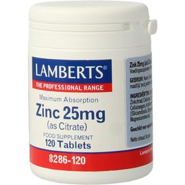 Lamberts Lamberts Zink Citraat 25Mg (120 tabletten)