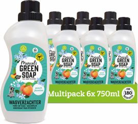 Marcel's Green Soap 6x Marcel's Green Soap Wasverzachter Peach & Jasmine (750 ml)