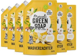 Marcel's Green Soap 6x Marcel's Green Soap Wasverzachter Vanille & Katoen Navulling (750 ml)