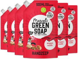 Marcel's Green Soap 6x Marcel's Green Soap Handzeep argan & Oudh navul (500 ml)