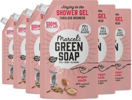 Marcel's Green Soap 6x Marcel's Green Soap Shower gel argan Oudh Navul (500 ml)