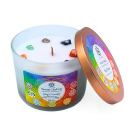 Green Tree Green Tree Gemstone Candle Seven Chakras Nag Champa (256 gr)