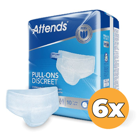 Attends 6x Attends Unisex Discreet Underwear Wit Maat M (10 stuks)