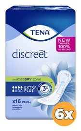 Tena 6x Tena Discreet extra plus (16 stuks)