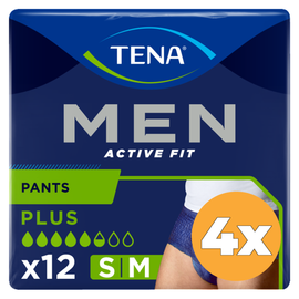 Tena 4x Tena Men Men Active Fit Pants+ Small/Medium (12 stuks)