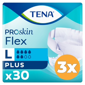 Tena 3x Tena Flex Plus ProSkin Large (30 stuks)