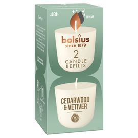 Bolsius Bolsius Navulling Clean Light pack 2 Cedarwood & Vetiver (2 stuks)