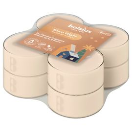 Bolsius Bolsius Maxilichten clear cup 8u True Glow Silent Night (8 stuks)