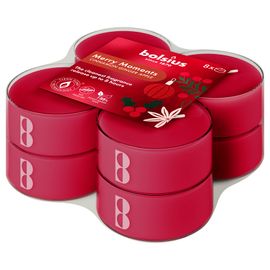 Bolsius Bolsius Maxilichten clear cup 8u True Glow Merry Moments (8 stuks)