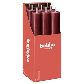 Bolsius Bolsius Rustiek tafelkaars XL Velvet Red (9 stuks)