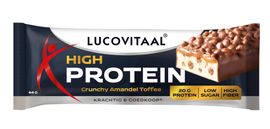 Lucovitaal Lucovitaal Protein High reep -Crunchy Amandel Toffee Vega (1 stuk)