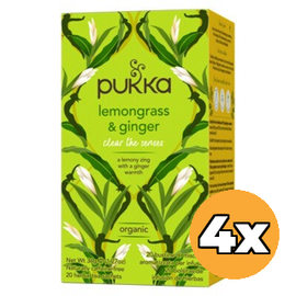 Pukka 4x Pukka Lemongrass & Ginger Thee Bio (20 zakjes)