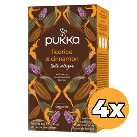 Pukka 4x Pukka Licorice & Cinnamon Thee Bio (20 zakjes)