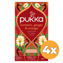 Pukka 4x Pukka Turmeric, Ginger & Orange (20 zakjes)