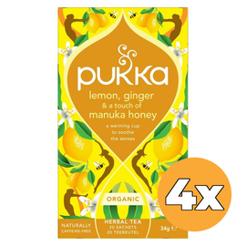 Pukka 4x Pukka Lemon Ginger & A Touch Of Manuka Honey Bio (20 zakjes)
