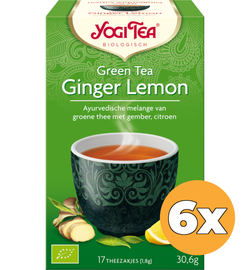 Yogi Tea 6x Yogi Tea green tea ginger lemon bio (17 stuks)